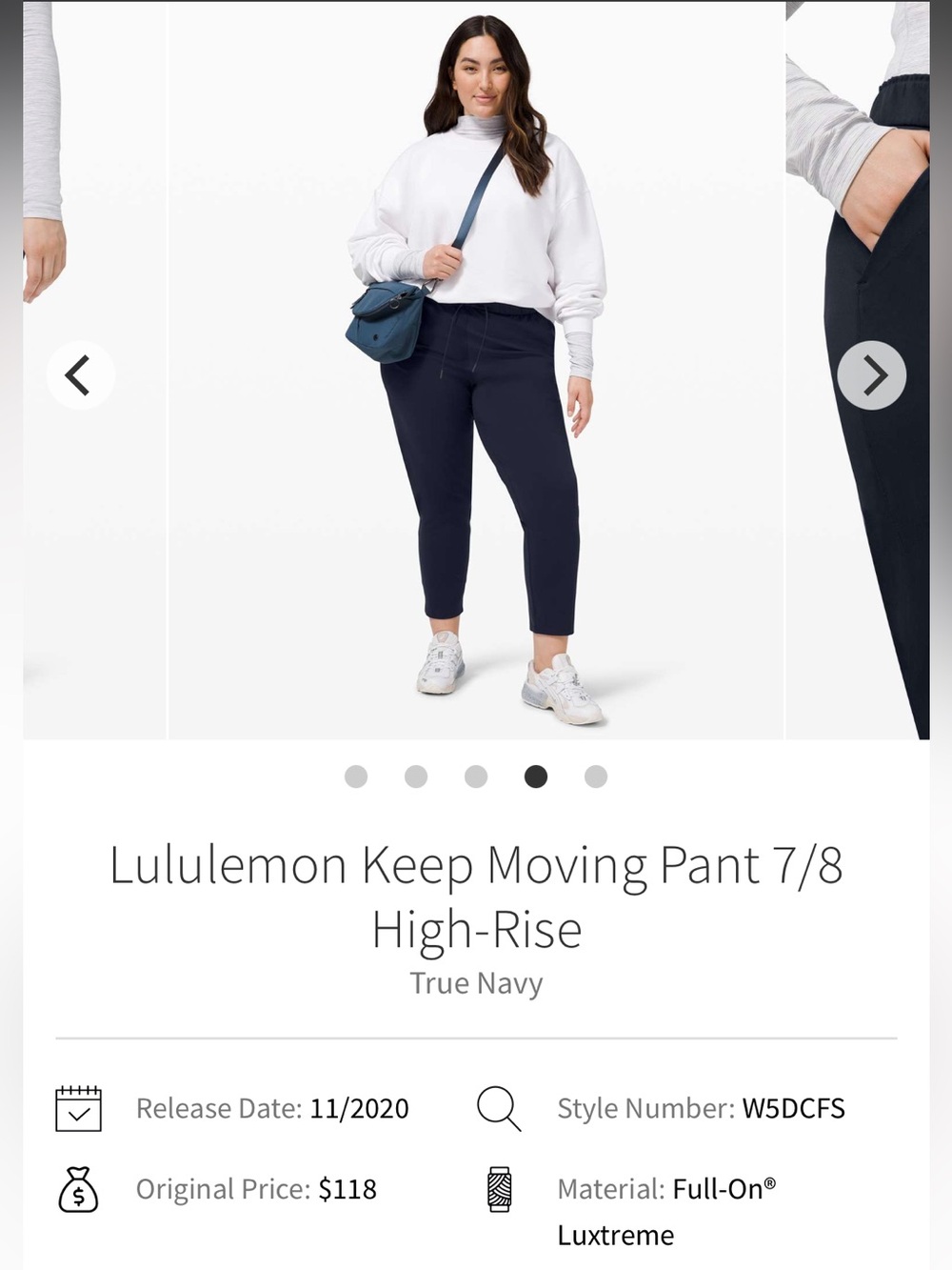lululemon athletica Keep Moving 7/8 High-Rise Pants in True Navy